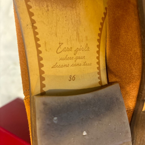 Zara Girls Brown Suede Boots with Fringe Size 36/US 6 - Picture 9 of 15